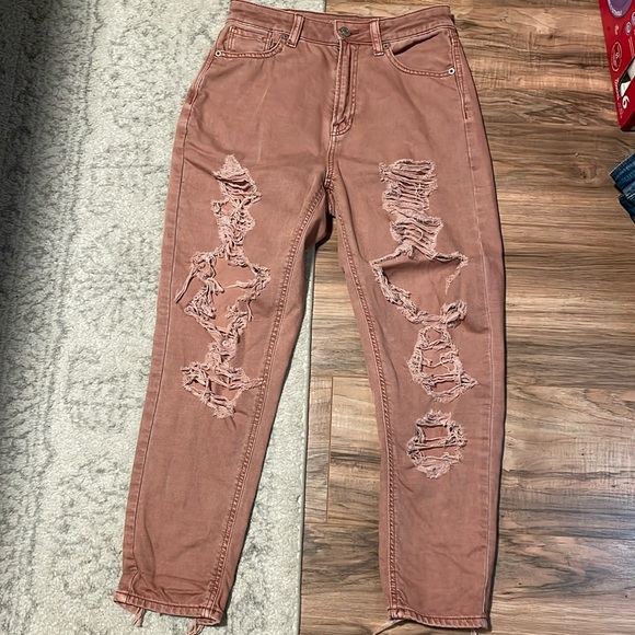 AM🦅 Mauve Mom Jeans - Picture 1 of 6